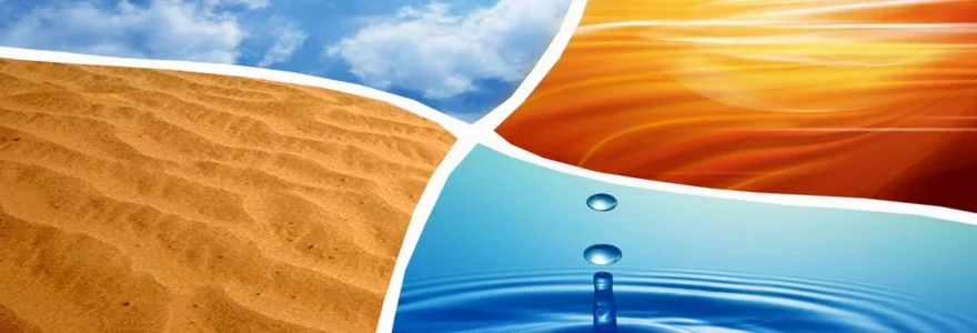 4 elements eau terre air et feu